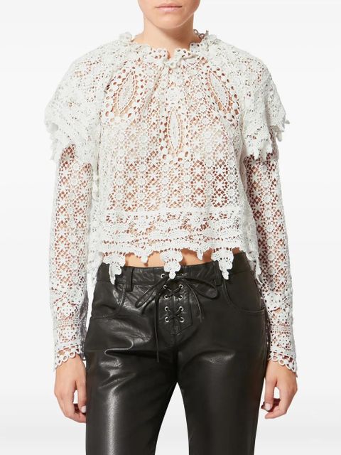 ISABEL MARANT Hyliana ruffled lace top - White