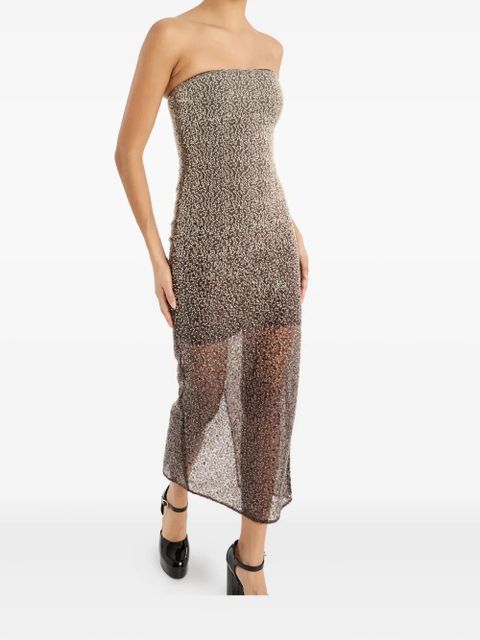 ROTATE BIRGER CHRISTENSEN beaded midi tube dress - Brown