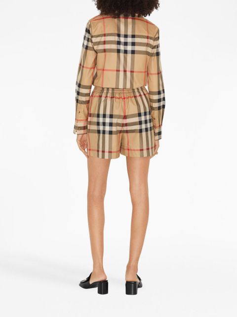Burberry Vintage Check-pattern cotton shorts - Neutrals