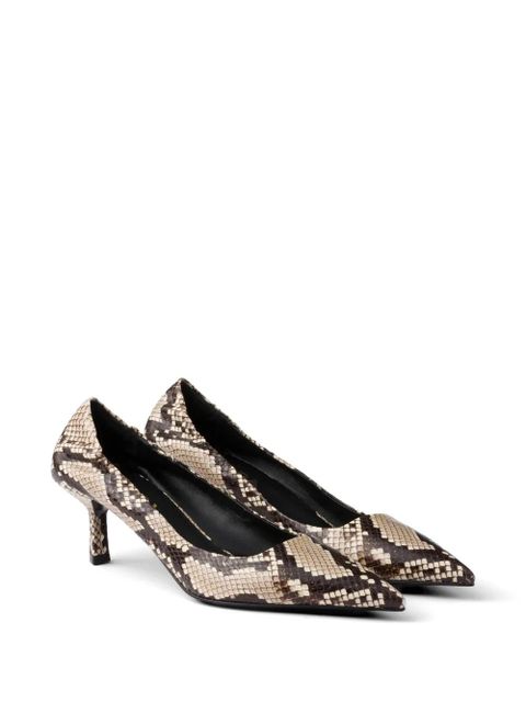 Prada printed Ayers leather pumps - Neutrals - zdjęcie produktu nr 2