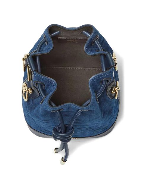FENDI Mon Tresor logo-detail bucket bag - Blue