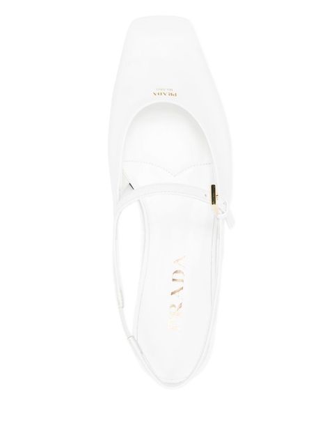 Prada leather slingback ballet flats - White