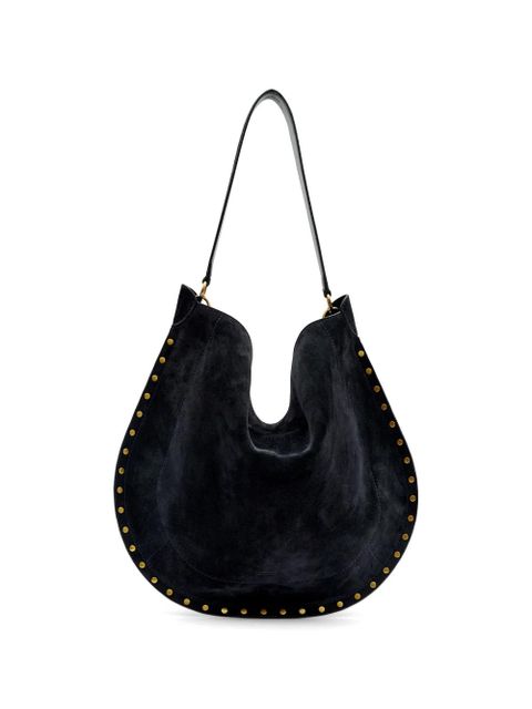 ISABEL MARANT Oskon studded suede shoulder bag - Black