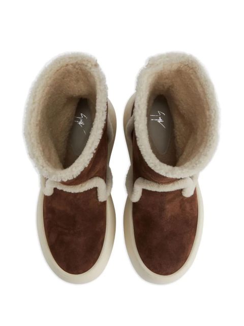 Giuseppe Zanotti Gz League shearling platform boots - Brown