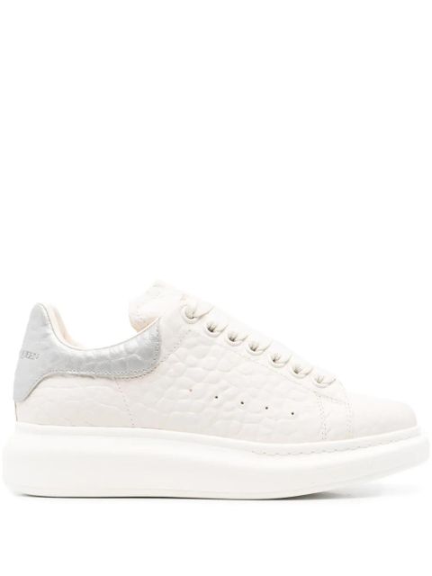 Alexander McQueen textured heel-tab ballet flats - White - zdjęcie produktu nr 1