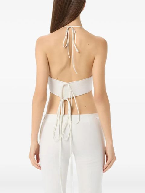 Blumarine halterneck tank top - White