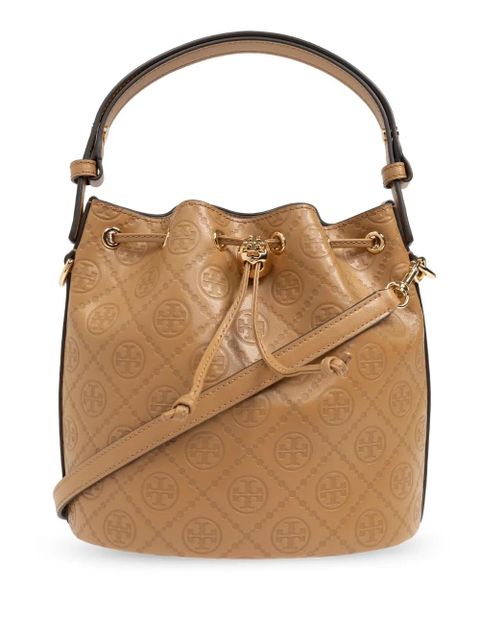 Tory Burch All-over-debossed logo bucket bag - Brown - zdjęcie produktu nr 1