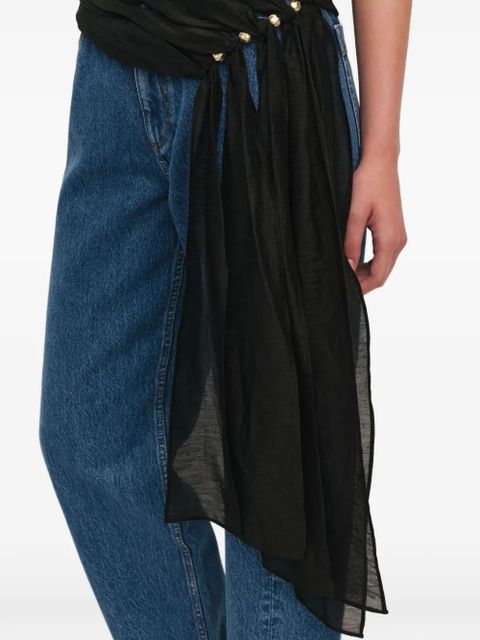 Aje asymmetric drape one-shoulder top - Black