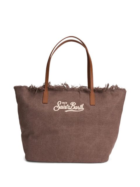 MC2 Saint Barth City fringed-trim canvas tote bag - Brown - zdjęcie produktu nr 1