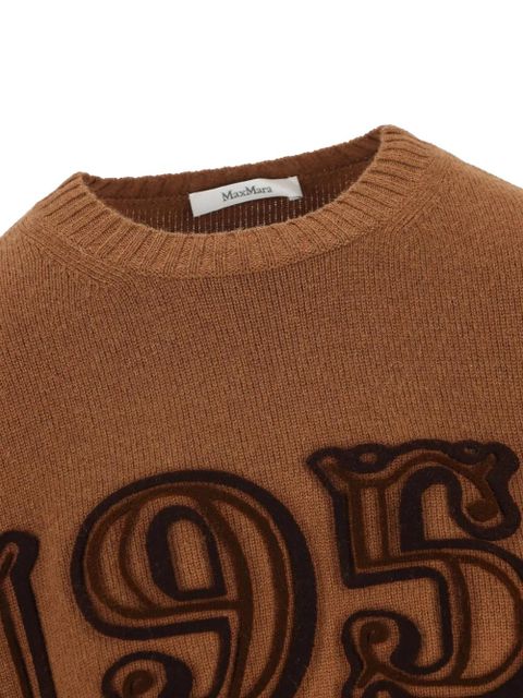Max Mara embroidered wool sweater - Brown