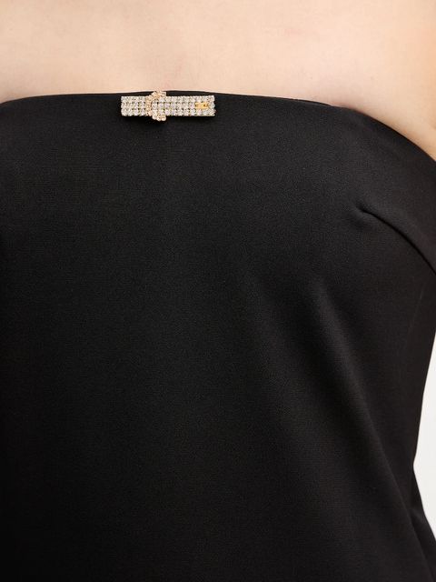 Elisabetta Franchi sukienka kolor czarny maxi prosta ABR4652E3