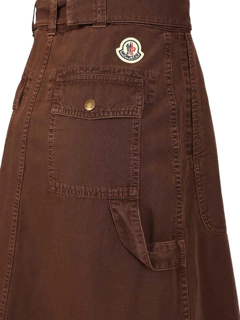 Moncler midi buttoned skirt - Brown