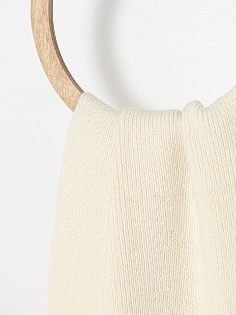 Diesel szalik wełniany K-CODER SCARF kolor beżowy gładki A05165.0DAOB - zdjęcie produktu nr 2