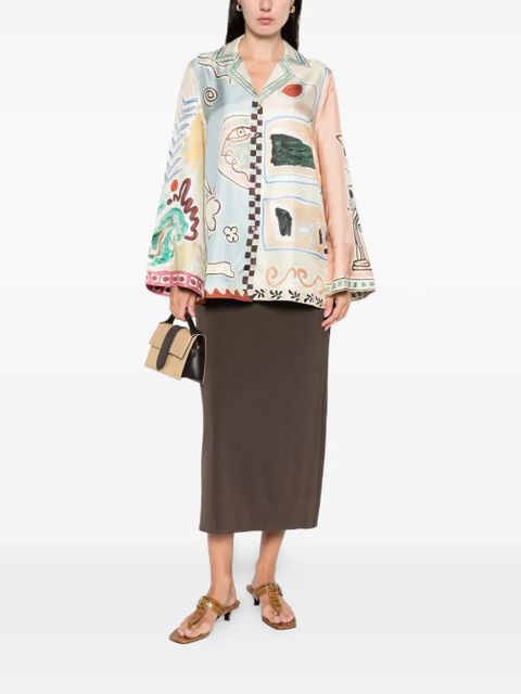 ALEMAIS Michelle graphic-print shirt - Blue - zdjęcie produktu nr 2