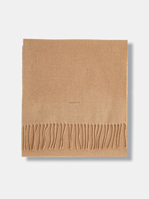 Gant szalik wełniany kolor brązowy gładki 9920203