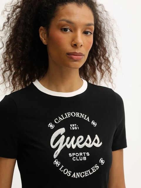 Guess t-shirt GALA damski kolor czarny V5BI03 J1314
