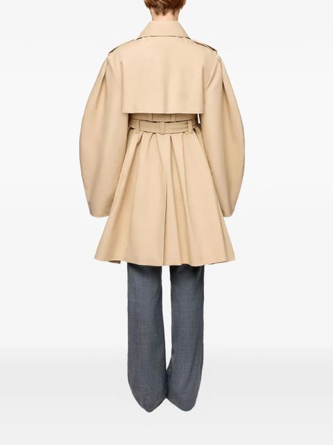 GANNI peplum-waist double-belted trench coat - Neutrals - zdjęcie produktu nr 2