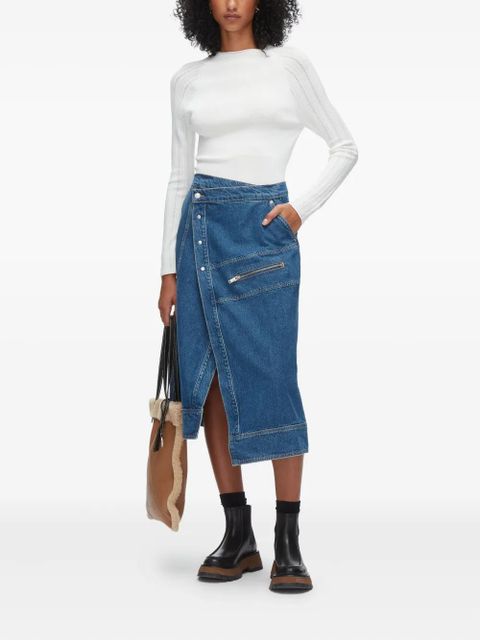 3.1 Phillip Lim panelled asymmetrical skirt - Blue