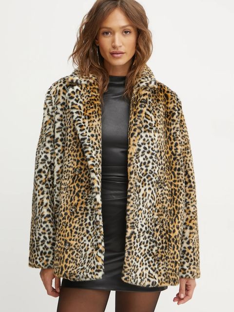 Bardot płaszcz VENTO damski kolor brązowy przejściowy dwurzędowy 59693JB - zdjęcie produktu nr 1