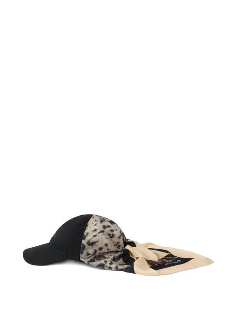 PINKO animal-print scarf baseball cap - Black