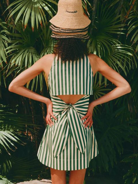Simon Miller Loch striped sleeveless cotton mini dress - Green