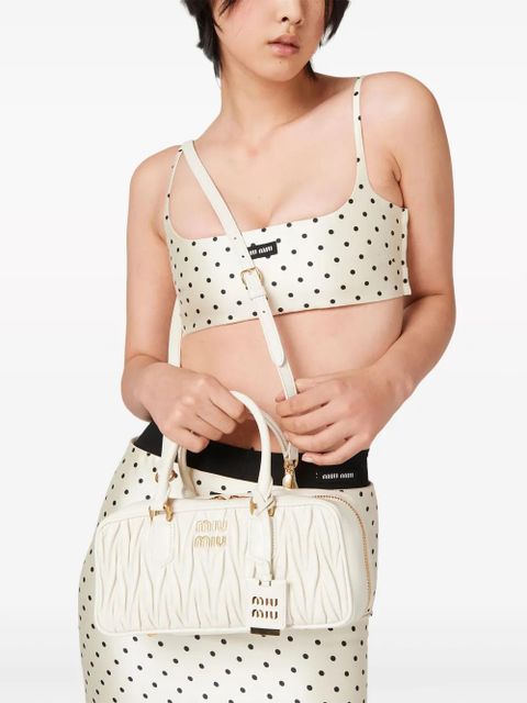 Miu Miu Arcadia matelassé leather tote bag - White