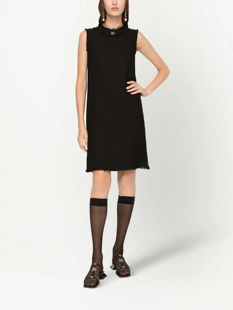 Dolce & Gabbana DNA DG-logo tweed midi dress - Black