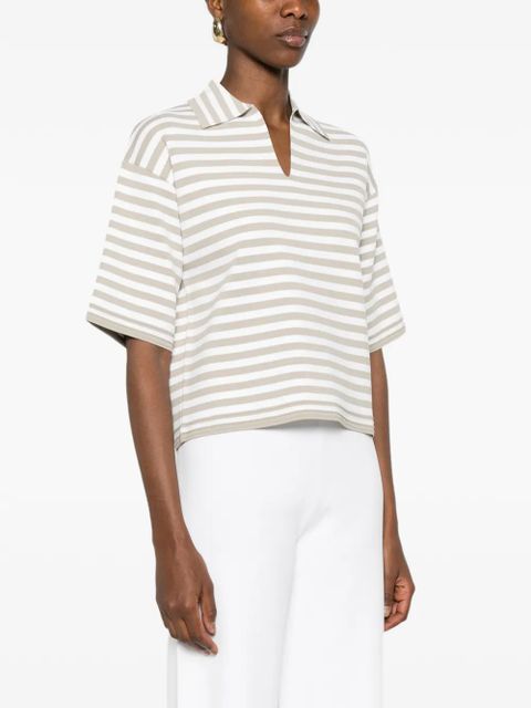 Max Mara striped V-neck T-shirt - Neutrals