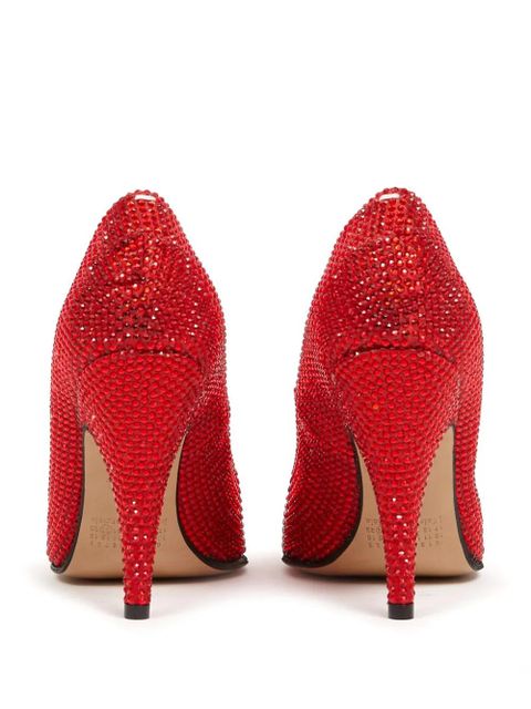 Maison Margiela Tabi 110mm rhinestone-embellished pumps - Red