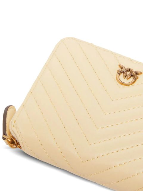 PINKO chevron-quilted zipped wallet - Neutrals