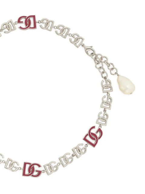 Dolce & Gabbana logo-lettering polished necklace - Silver - zdjęcie produktu nr 2
