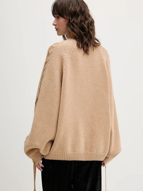 Rotate sweter z dodatkiem wełny damski kolor beżowy ciepły 1147411753 - zdjęcie produktu nr 2