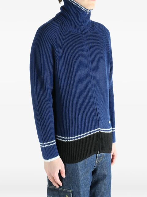 Marni zip-up roll-neck cardigan - Blue