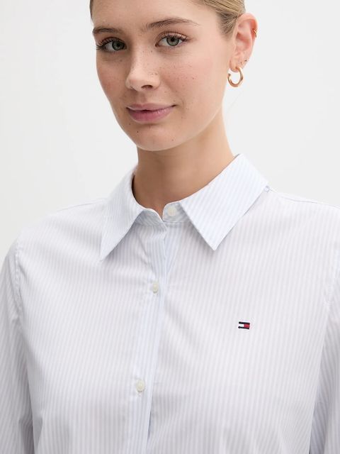 Tommy Hilfiger koszula damska kolor niebieski regular z kołnierzykiem klasycznym WW0WW47169