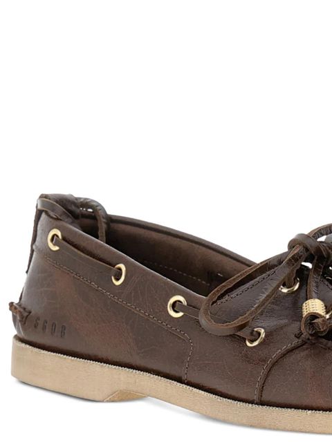 Golden Goose leather lace-up loafers - Brown