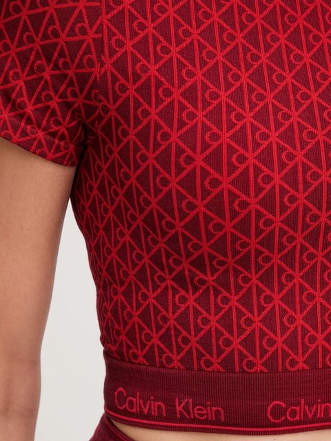 Calvin Klein Underwear t-shirt lounge damski kolor bordowy LV00QF8487