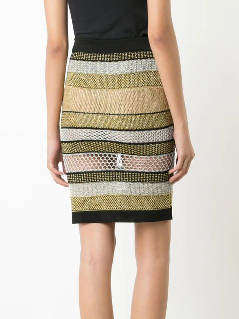 Balmain striped skirt - Black