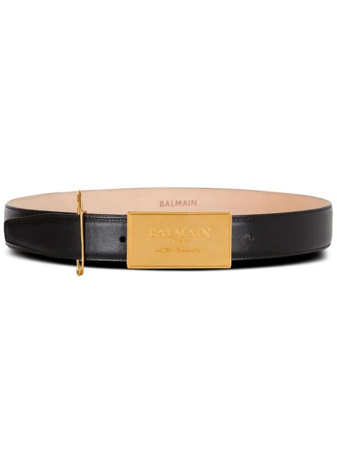 Balmain logo-plaque leather belt - Black - zdjęcie produktu nr 1
