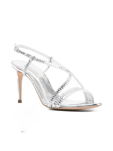 Casadei criss-cross strap sandals - Silver - zdjęcie produktu nr 2