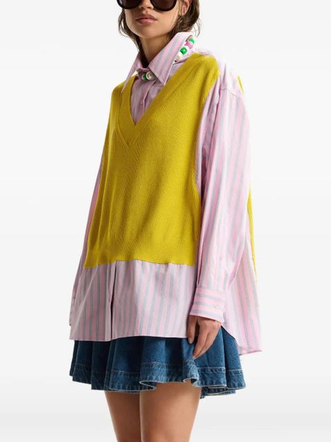 Essentiel Antwerp Jit striped layered-effect shirt - Pink