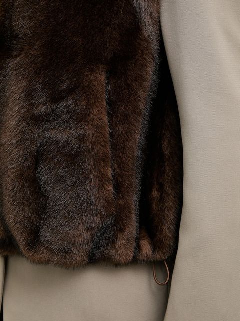 Answear.LAB bezrękawnik kolor brązowy przejściowy