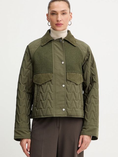 BOSS Orange kurtka z dodatkiem wełny kolor zielony przejściowa 50547326 - zdjęcie produktu nr 1