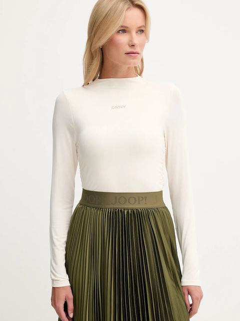 Dkny longsleeve kolor beżowy z półgolfem DJ5T1565 - zdjęcie produktu nr 1