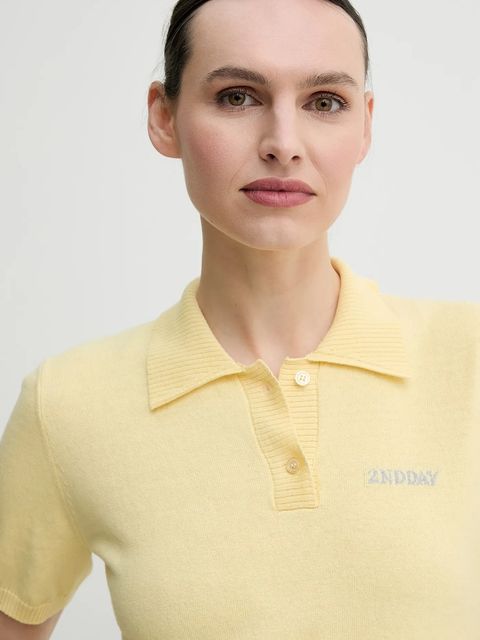 2NDDAY polo z domieszką wełny Jean