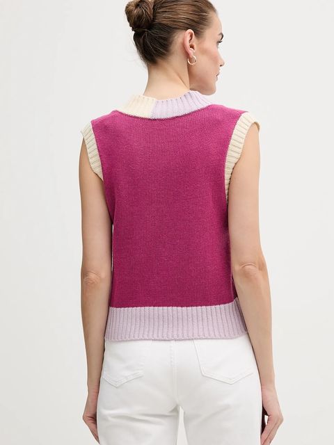 United Colors of Benetton kamizelka z dodatkiem wełny damski kolor fioletowy 16YCE403M