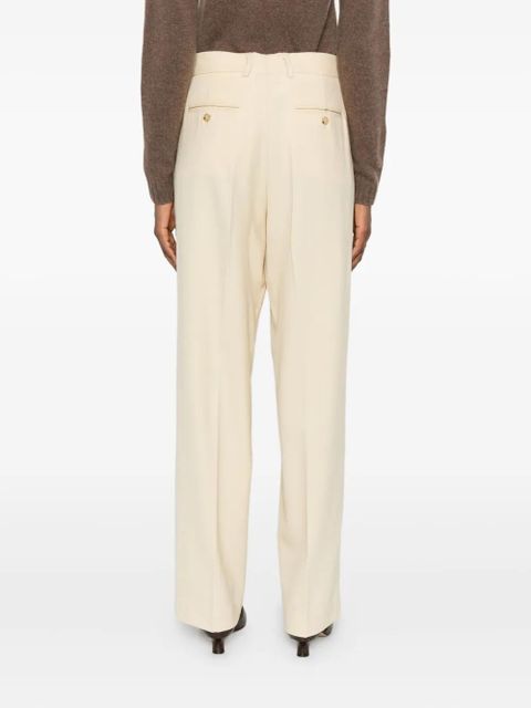 SOLOTRE pleat-detail trousers - Yellow