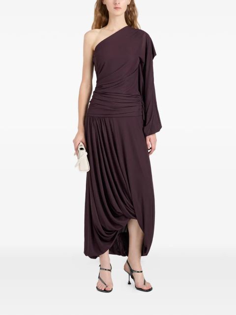 Proenza Schouler Gabri one-shoulder pleated midi dress - Purple - zdjęcie produktu nr 2