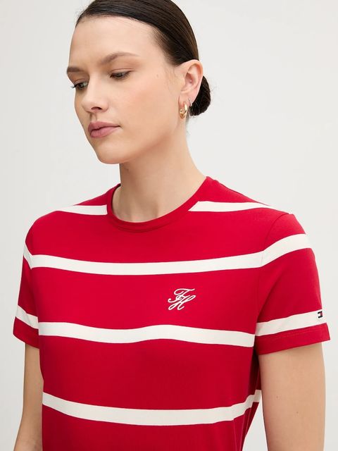 Tommy Hilfiger t-shirt damski kolor czerwony WW0WW47809