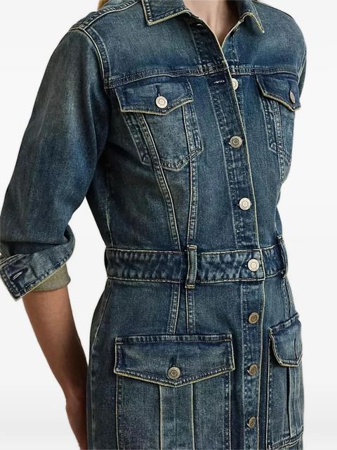 Lauren Ralph Lauren button-fastening denim mini dress - Blue