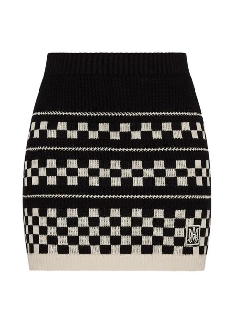 AMIRI check-pattern minn skirt - Black - zdjęcie produktu nr 1